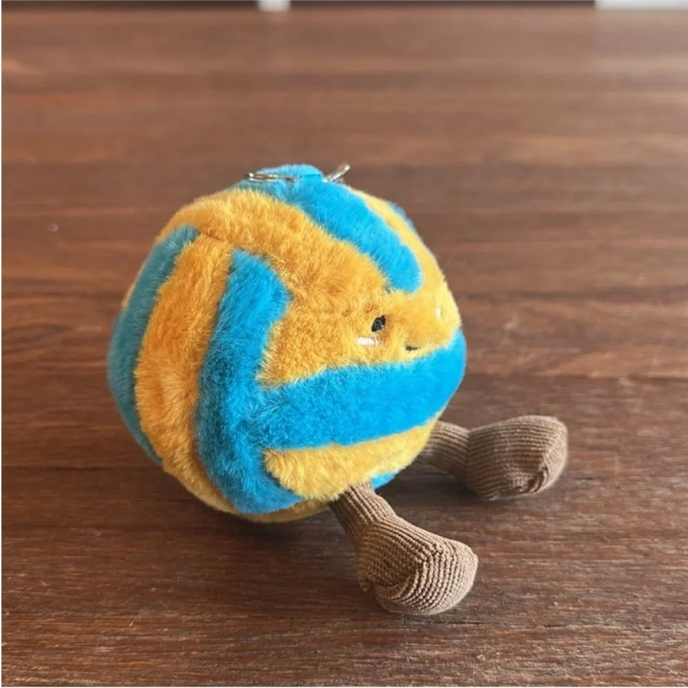 Volleyball Plush Keychain Bag Charm Cute Sports Gift Backpack Zipper Pendant